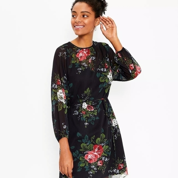 NEW Loft Floral Tie Waist Dress Size Medium M - Picture 1 of 12